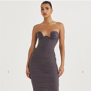 House of CB Strapless CINDY Charcoal Dress